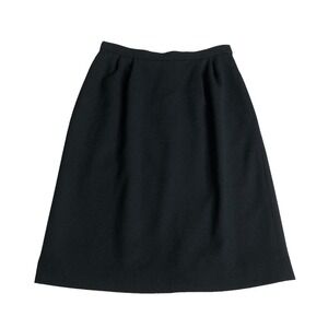 Vintage Y2K 90s Sassco Wool Pencil Skirt Womens 6 Black Pleated Preppy Academia